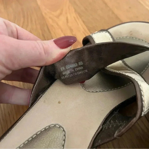 Cole Haan Nike AIR tan Brown Criss Cross Wedge Platform Sandals Women’s Size 8 - Picture 8 of 10